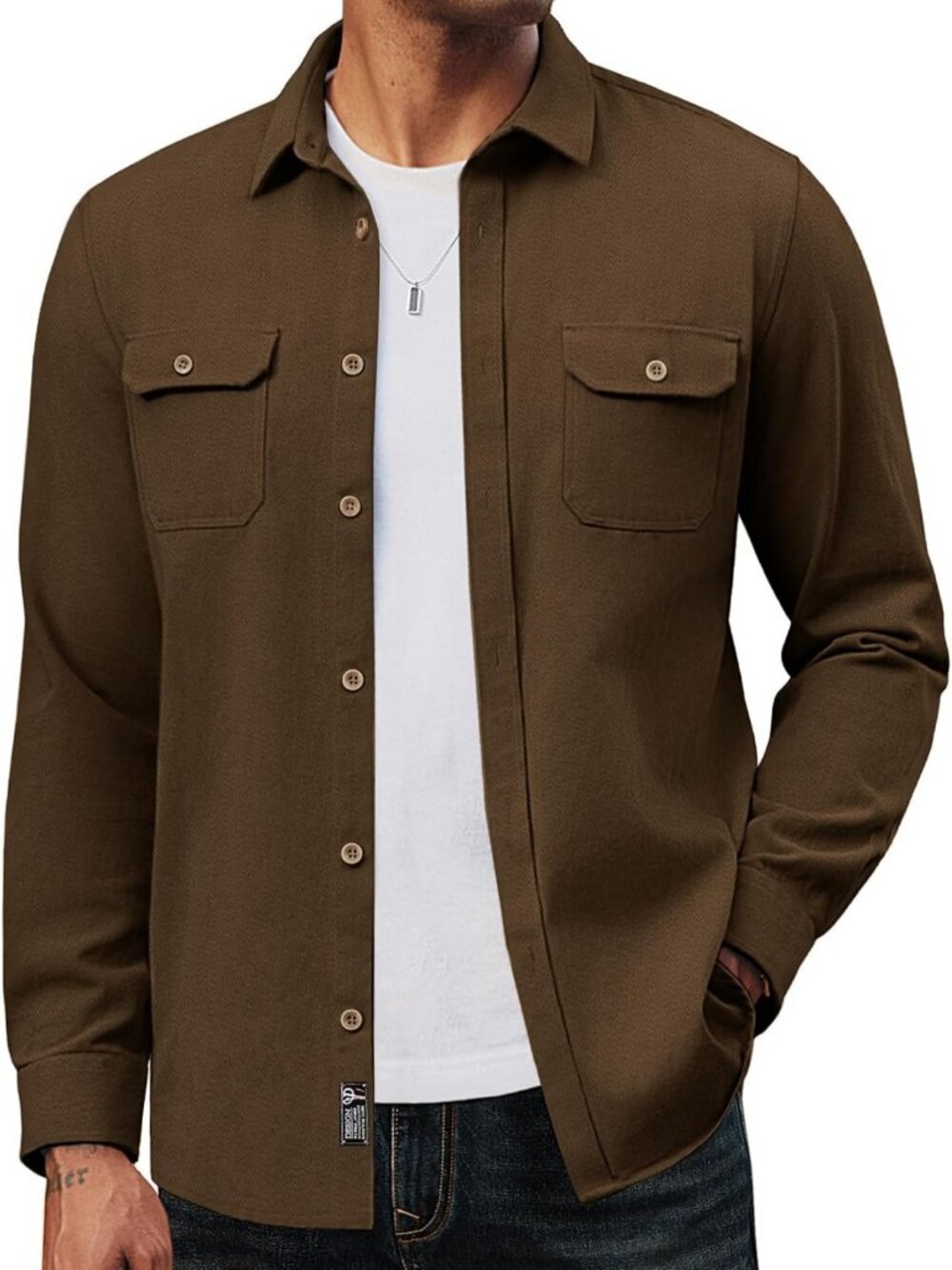 Lightweight Men's Shacket Overshirt Jacket - Perfect for Layering & Casual Style